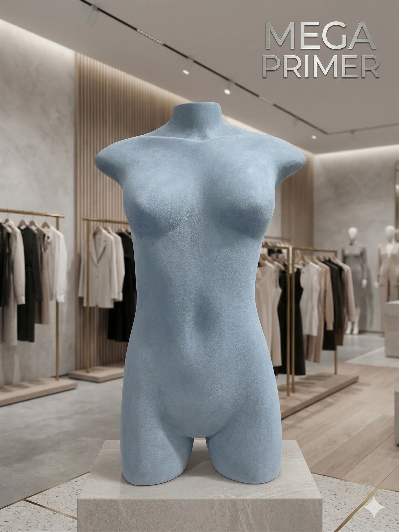 Manequim Feminino Busto Perninha Aveludado ECO04!!! - Imagem 2